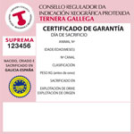 certificado ternera gallega suprema