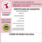 certificado ternera gallega suprema Carne de Rubia Gallega