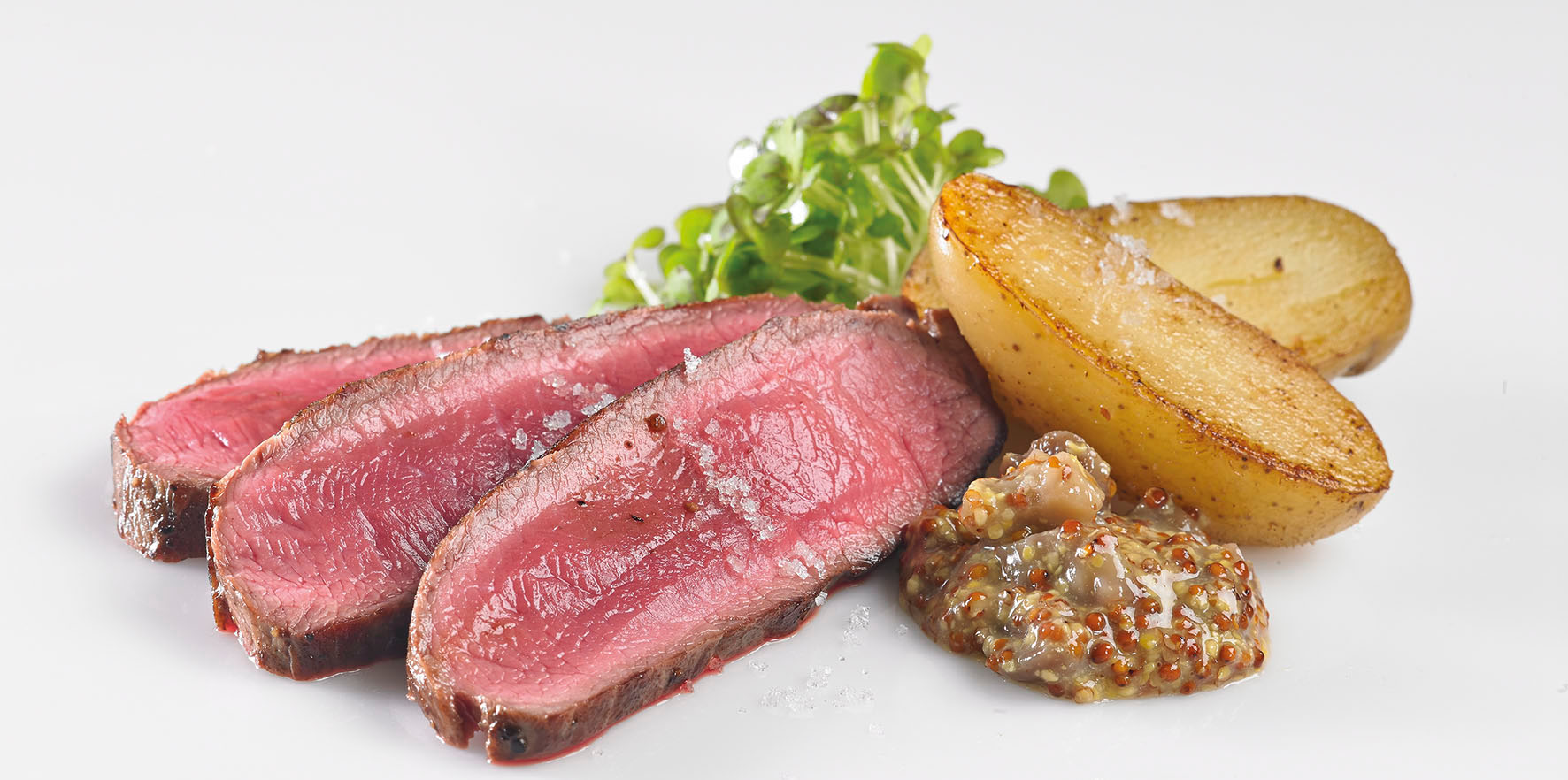 FILETE DE LLANA A LA PLANCHA CON MOSTAZA DE CASTAÑAS